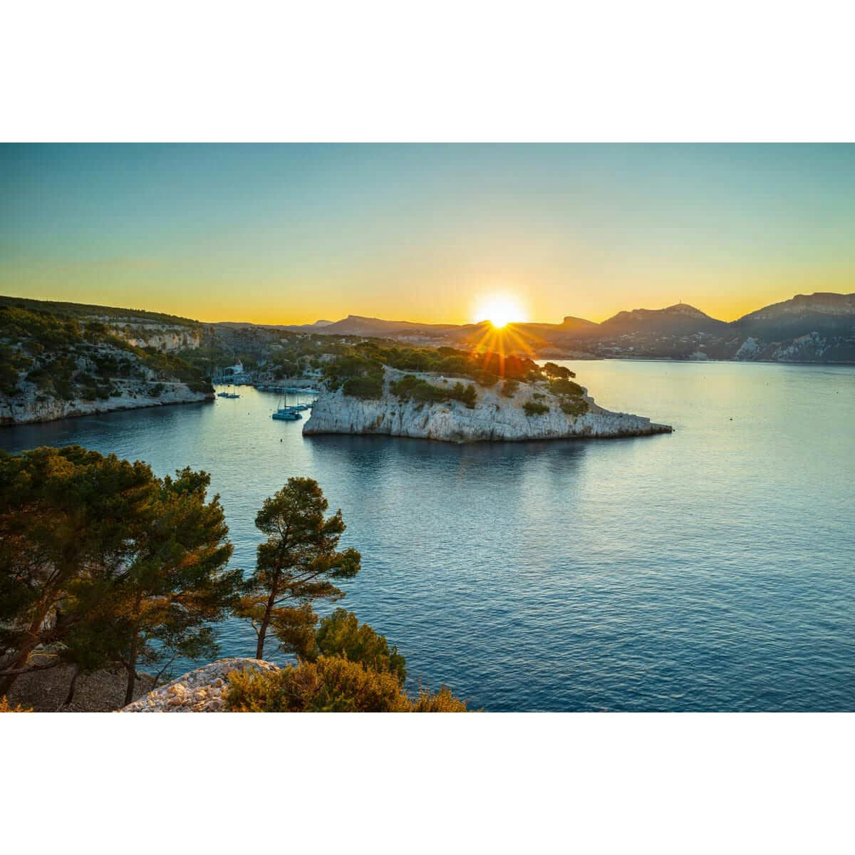 MER - Tableau sur toile calanque port-Miou 45x65 cm