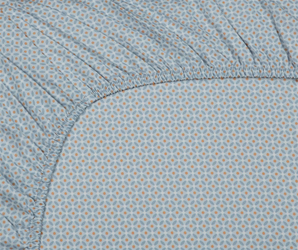 Pip Studio hoeslaken Cross Stitch - 100x200 cm - greyblue