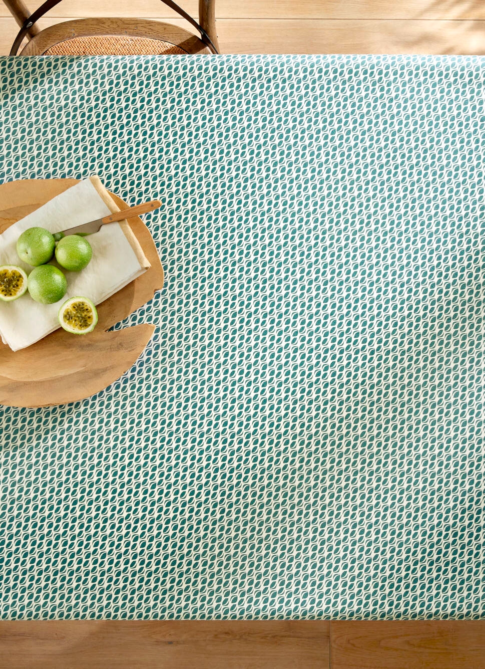 NAPPE ENDUITE IMPRIMÉ GRAINS DE CAFÉ VERT CÈDRE