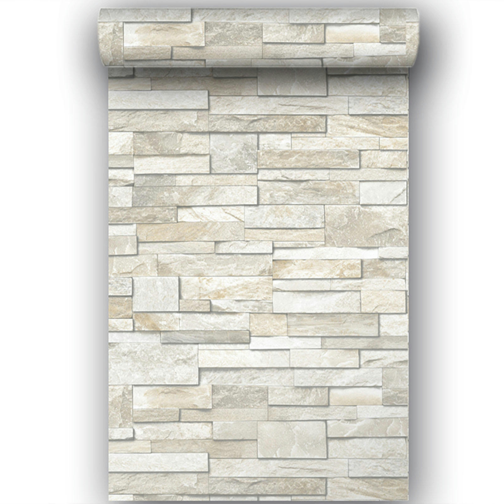 - Papier peint rouleau pierres beiges - rouleau 0,5x10 m 53x1000cm