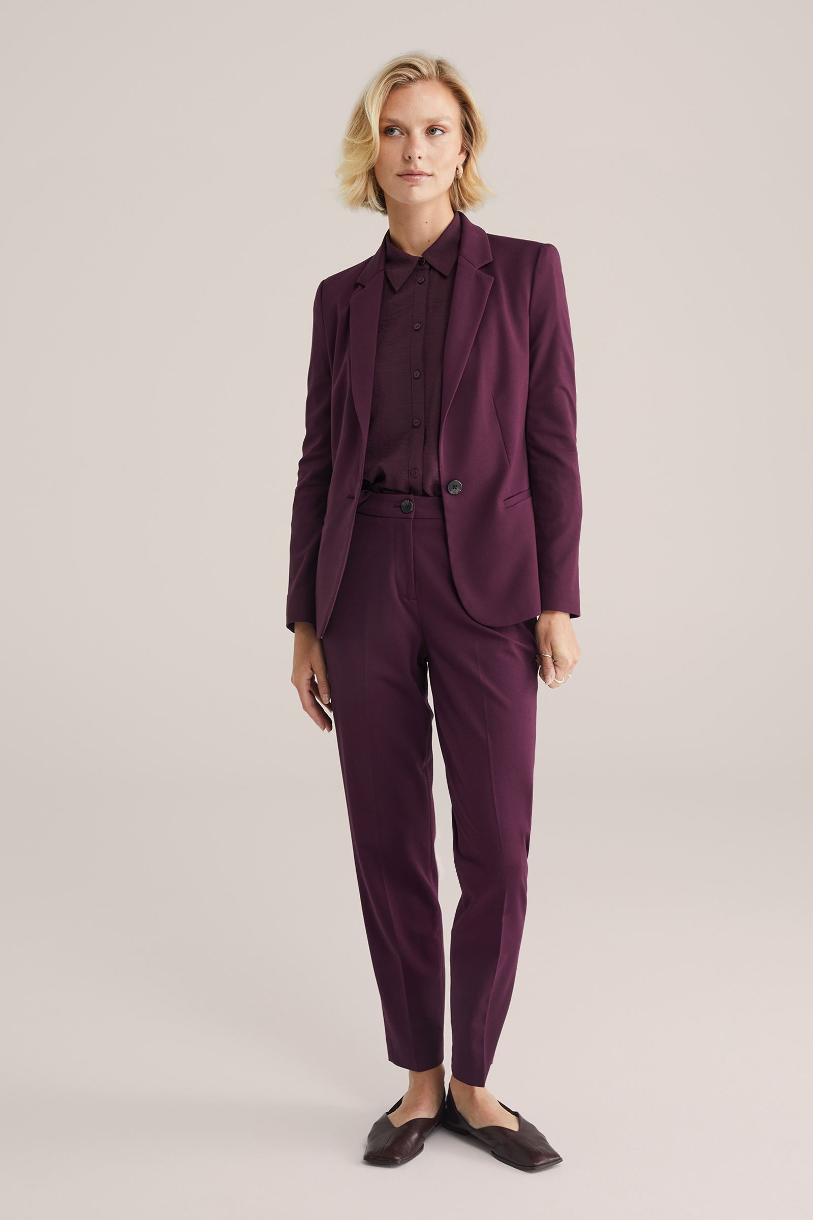 Dames slim fit jersey pantalon met stretch