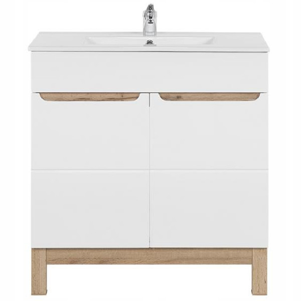 Szafka łazienkowa 80 cm BALI WHITE 821 z umywalką LAVA 80D