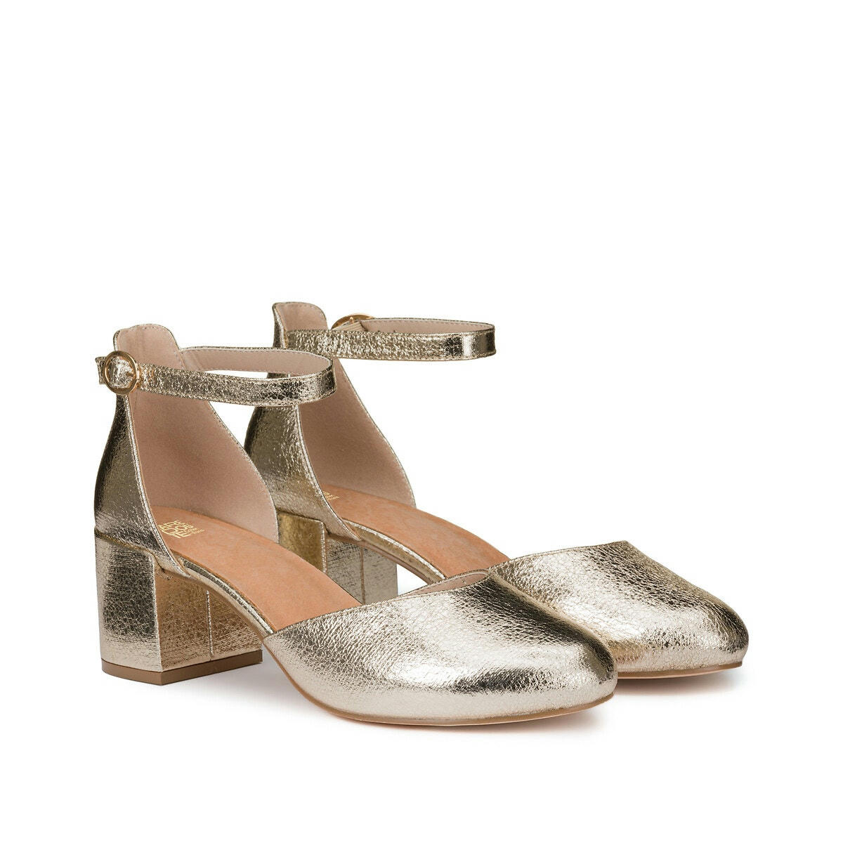 Ballerines à talon, bride cheville