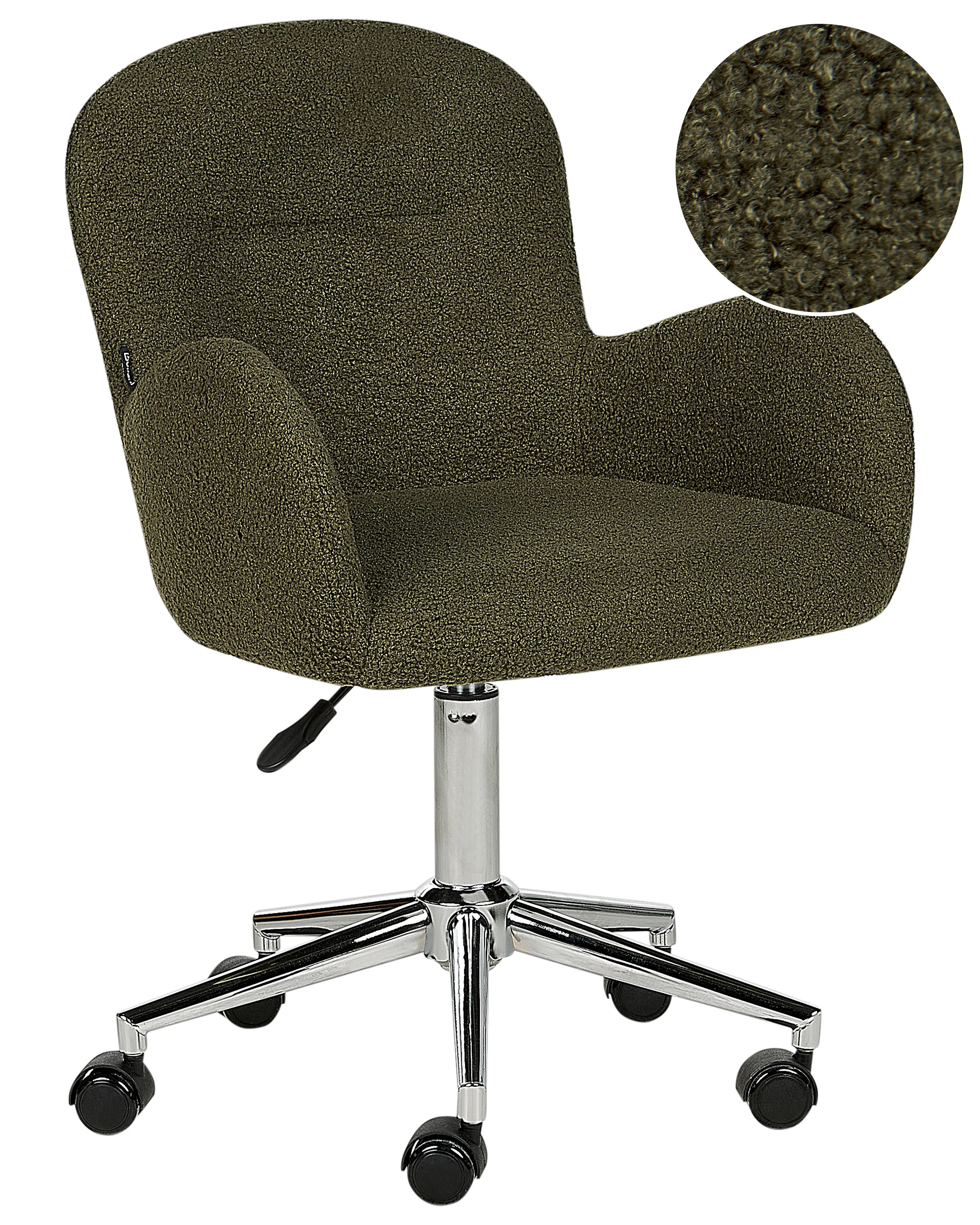 Desk Chair PRIDDY Boucle Dark Green