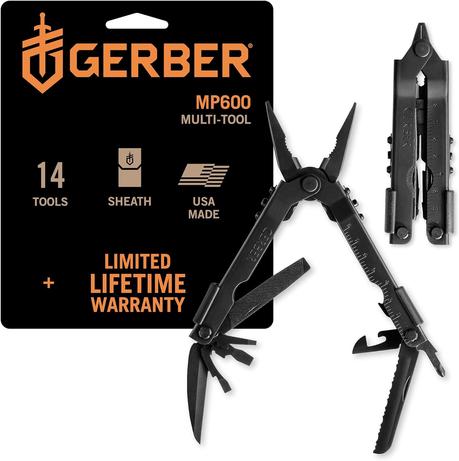 Gerber Gear 47550N MP600 Needle Nose Pliers Multitool Multi-Plier, Black