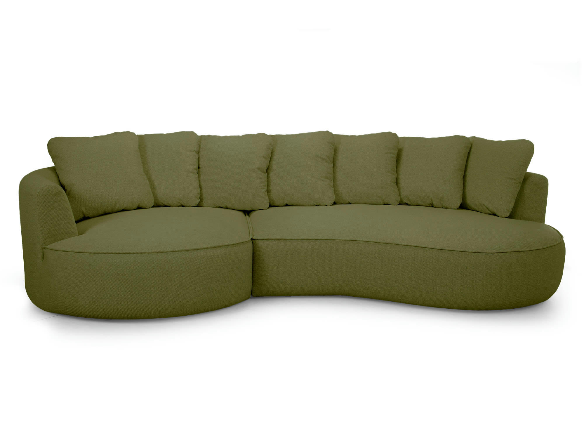 HIBISCUS - Canapé d'angle gauche 4 places en tissu vert