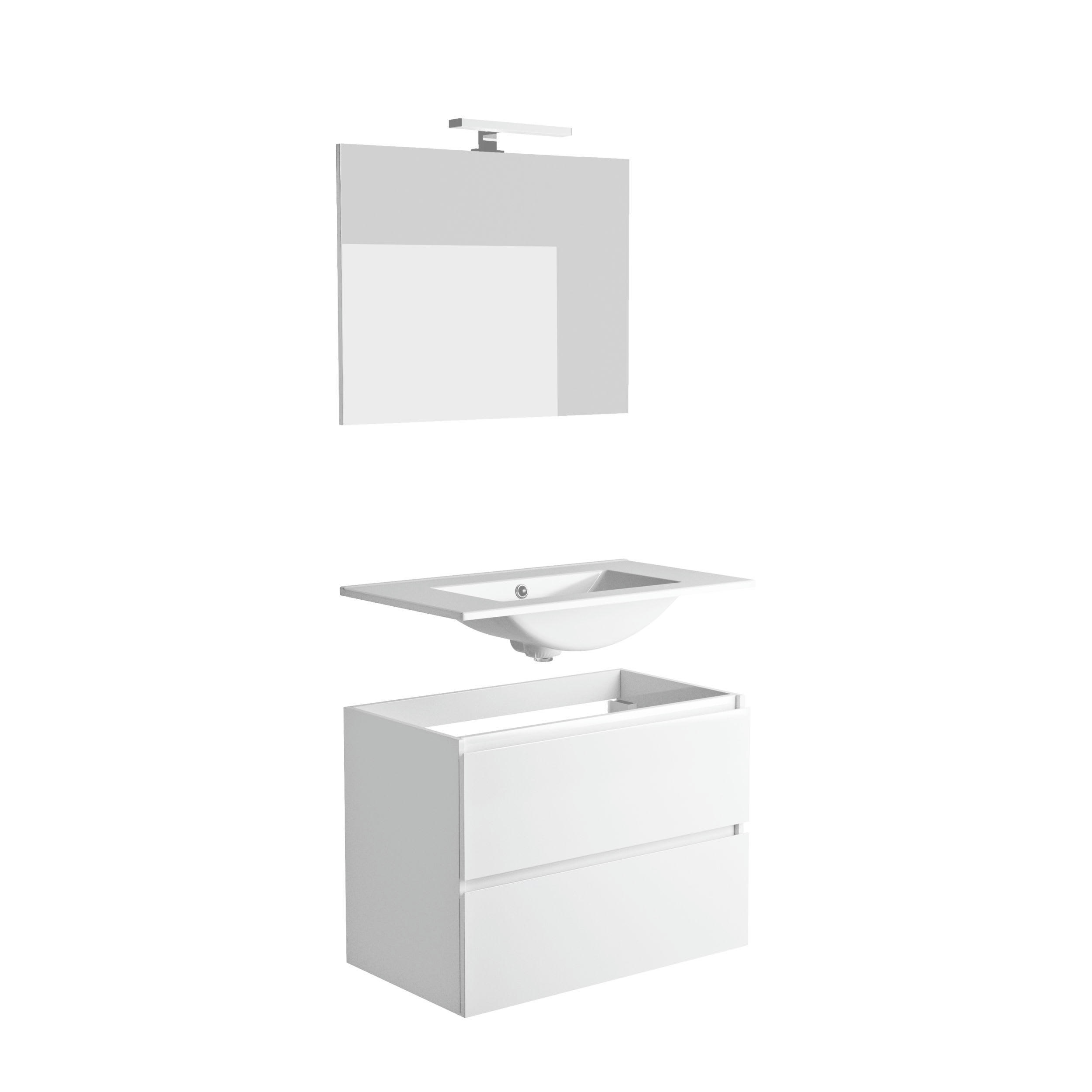 LIVO - Meuble sous-vasque blanc L80 x H60 x P46 cm