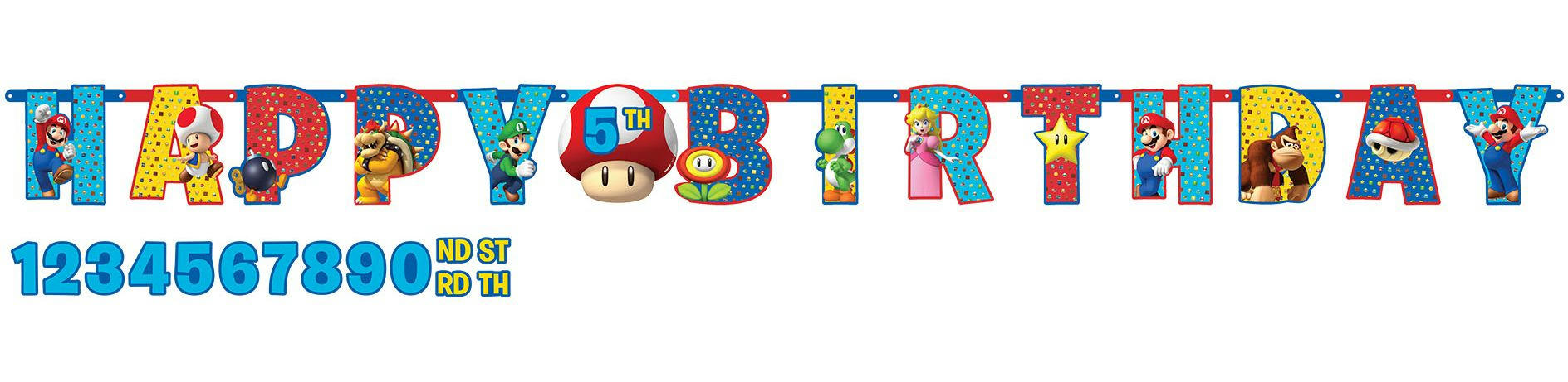 Super Mario Add-an-Age Happy Birthday Letter Banner