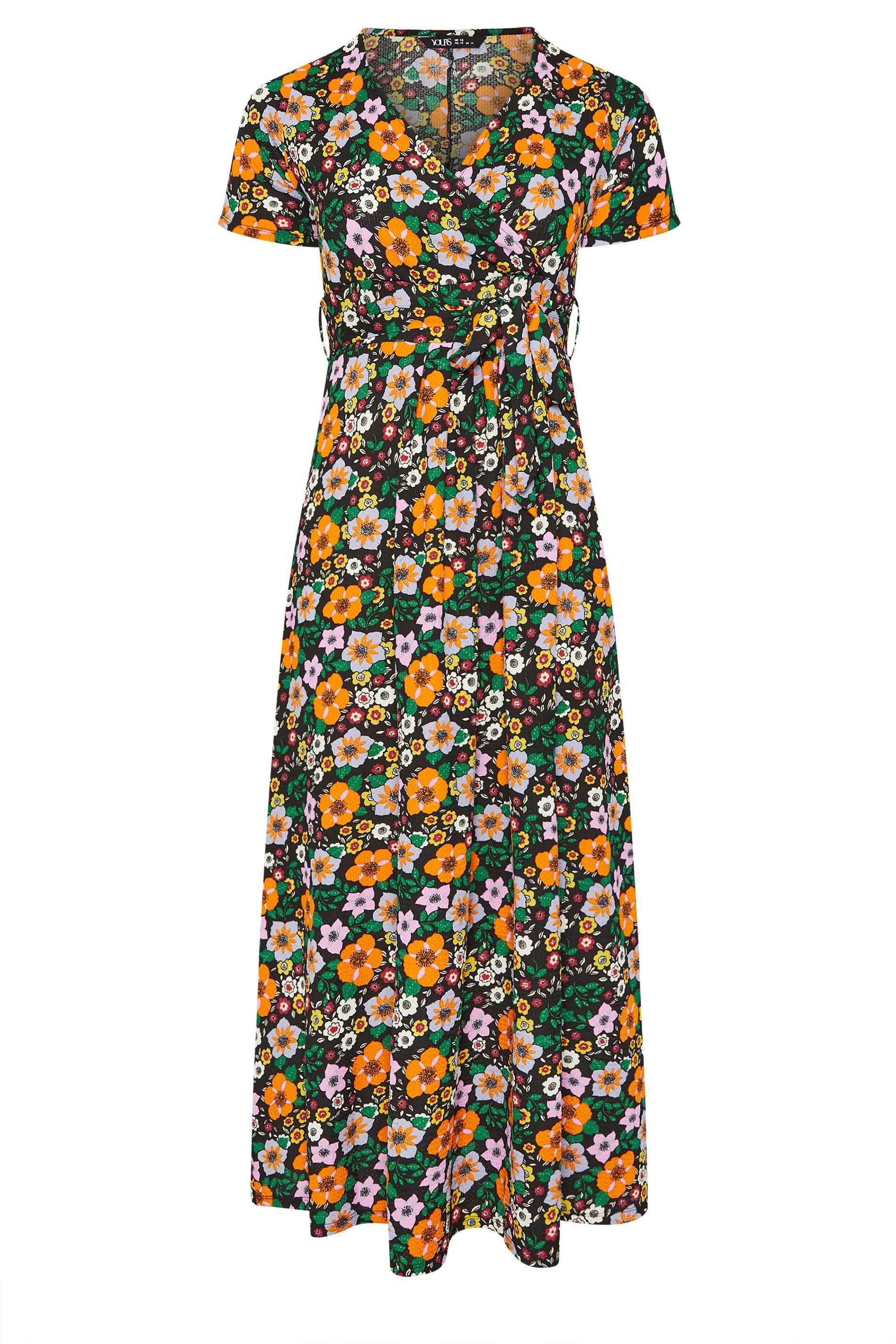 Yours Floral Print Maxi Wrap Dress