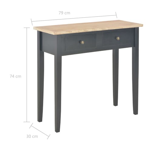 NNEVL Dressing Console Table Black 79x30x74 cm Wood