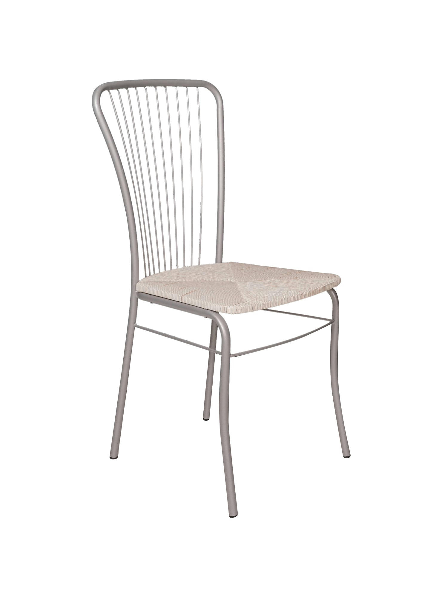 - Chaise classique avec fond en éco-cuir blanc