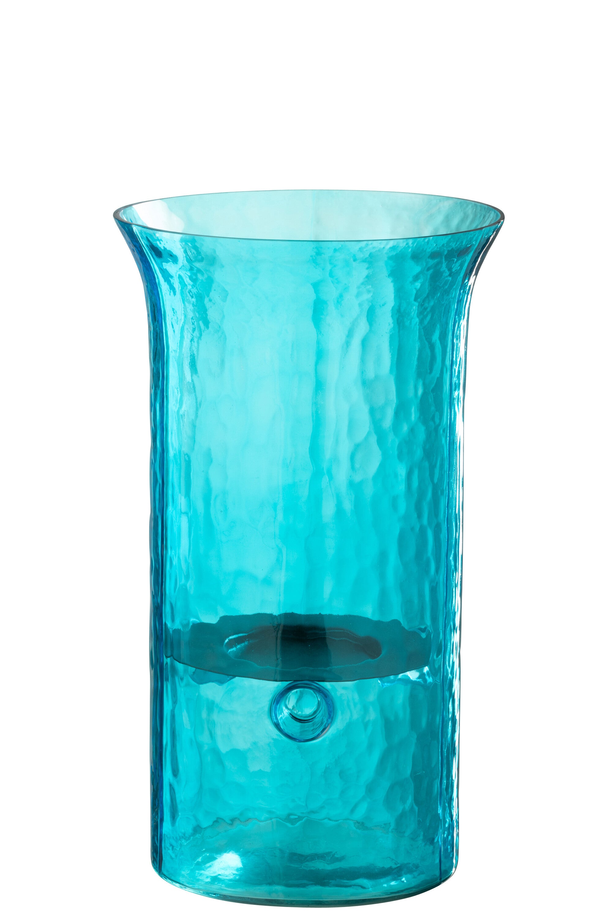J-Line windlicht Tarifa - glas - azuur - small
