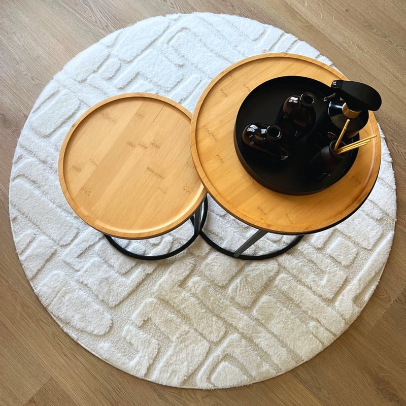 Vloerkleed native - wit - &Oslash;120 cm