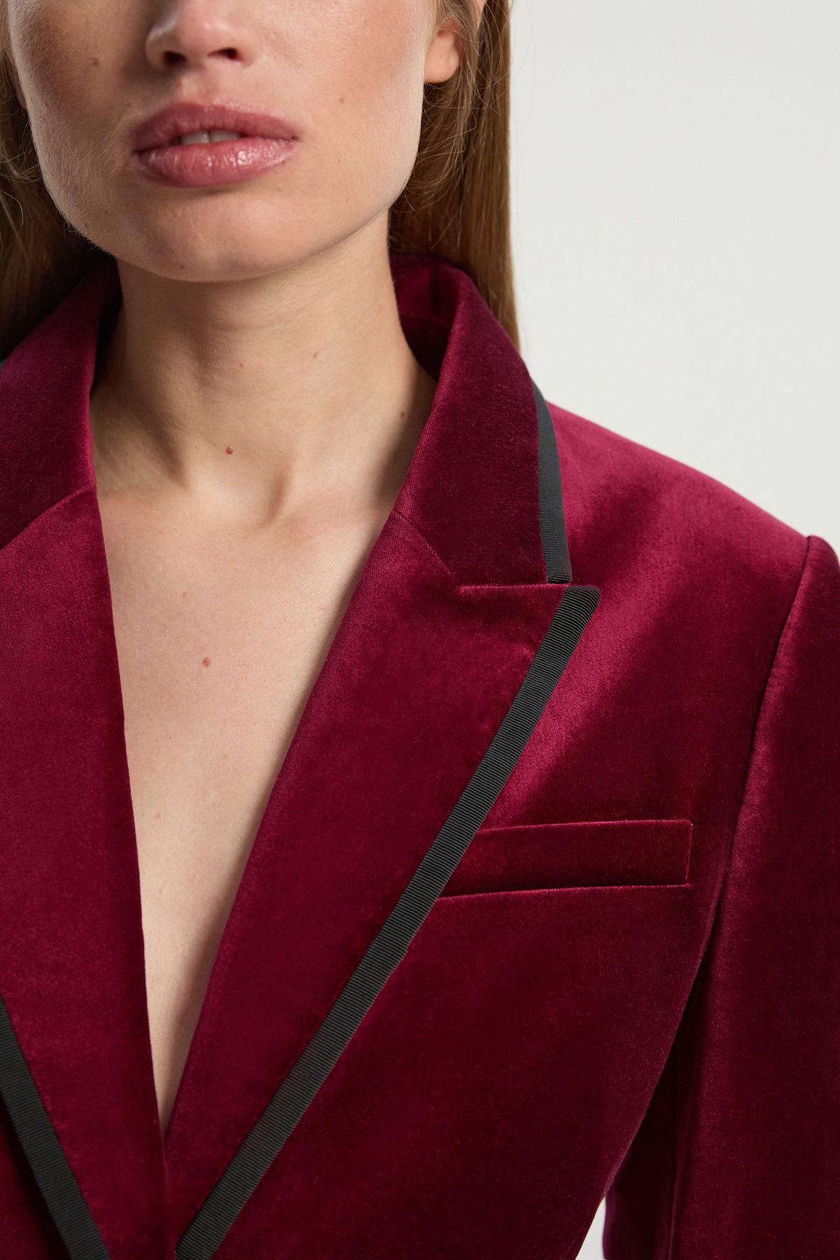 KarenMillen Petite Velvet Groisgrain Tailored Blazer