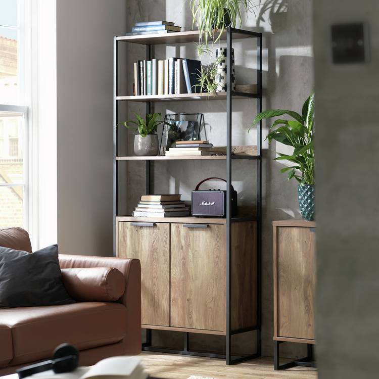 Habitat Nomad 2 Door Display Cabinet - Oak