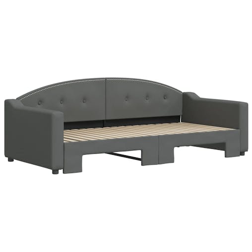 NNEVL Daybed with Trundle Dark Grey 90x190 cm Fabric