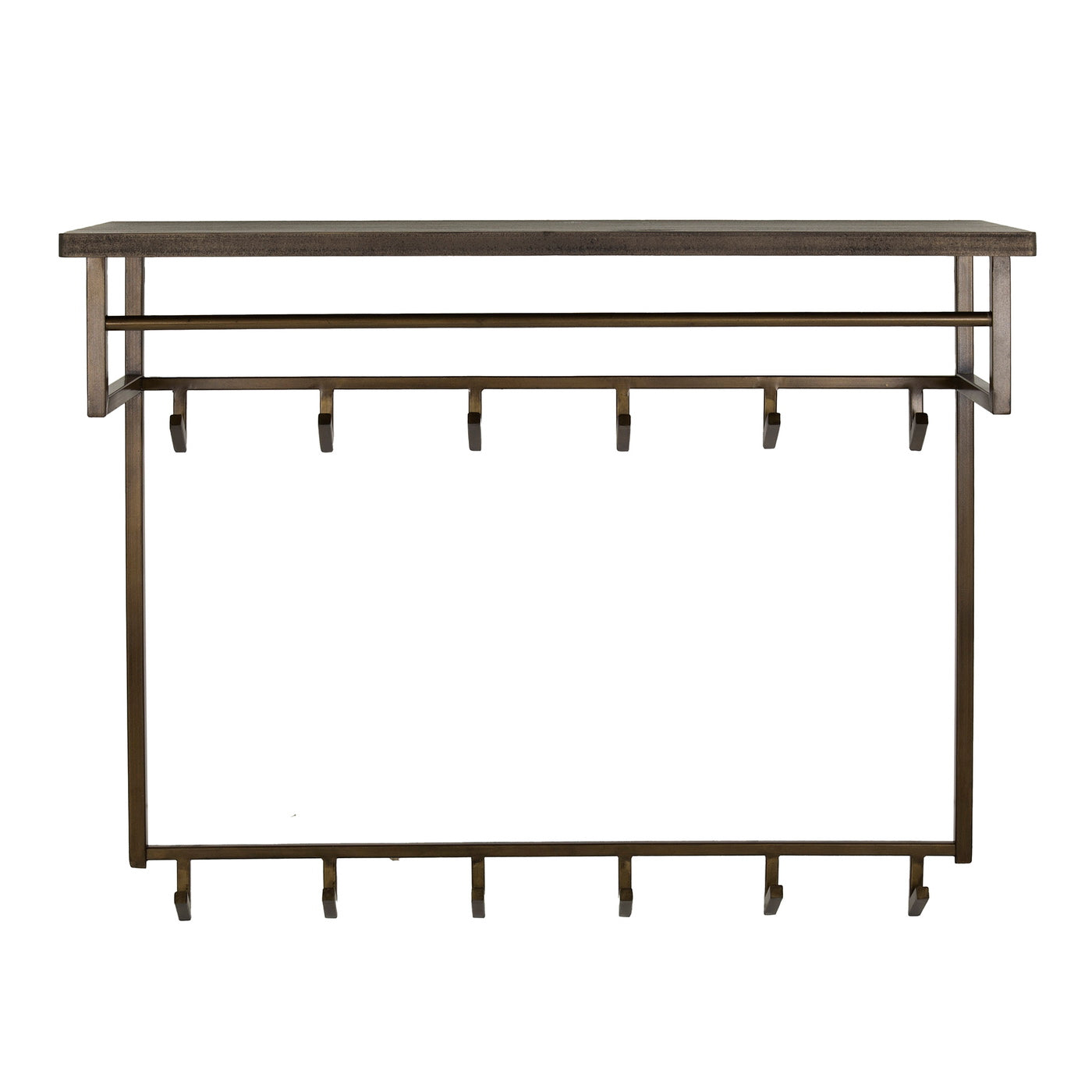 Giga Meubel Kapstok Ferro Hoedenplank - Brons - 12-Haken - 100x33x80cm