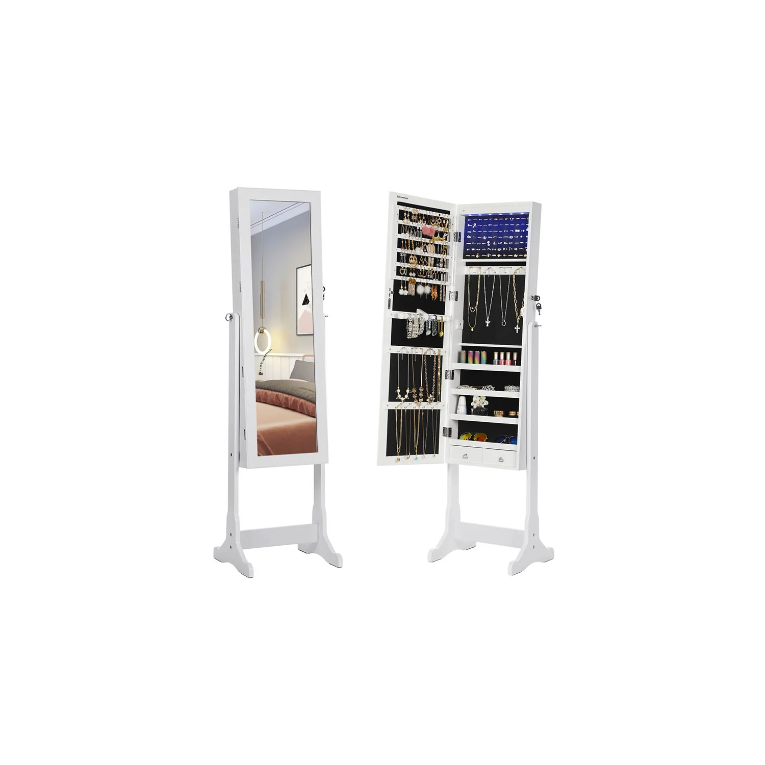 Armoire à bijoux LED intérieur