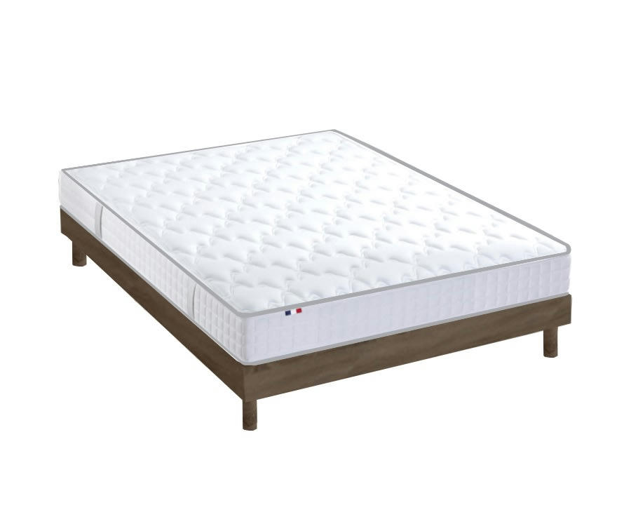 GRIS - Sommier en Kit A latte Chêne gris 140x190