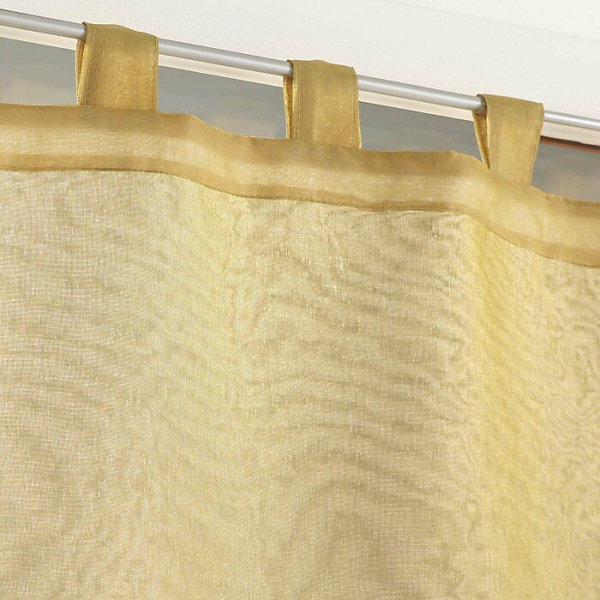 Paire pompon passants 2 x 60 x 160 cm voile double sable duetto Miel/blanc