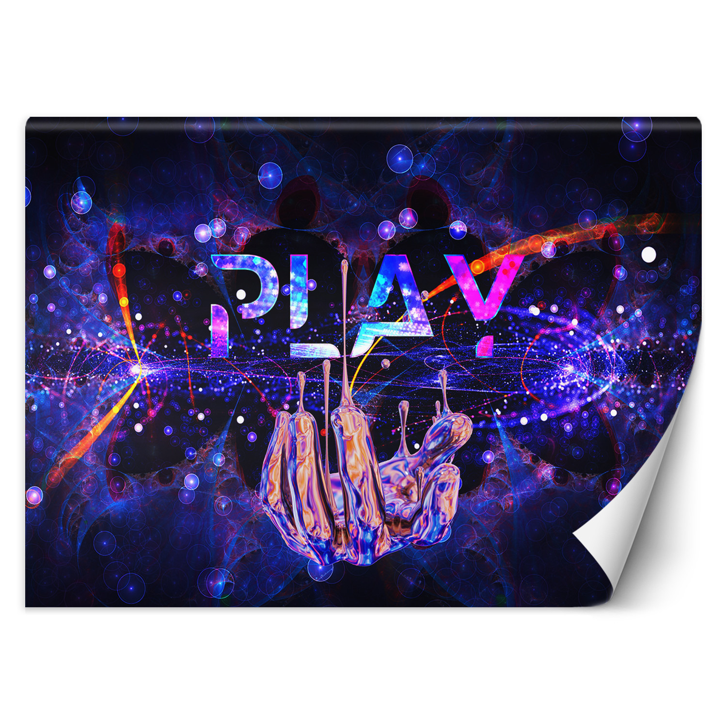 Feeby Fototapeta, do pokoju gracza Neon z napisem Play 150x105