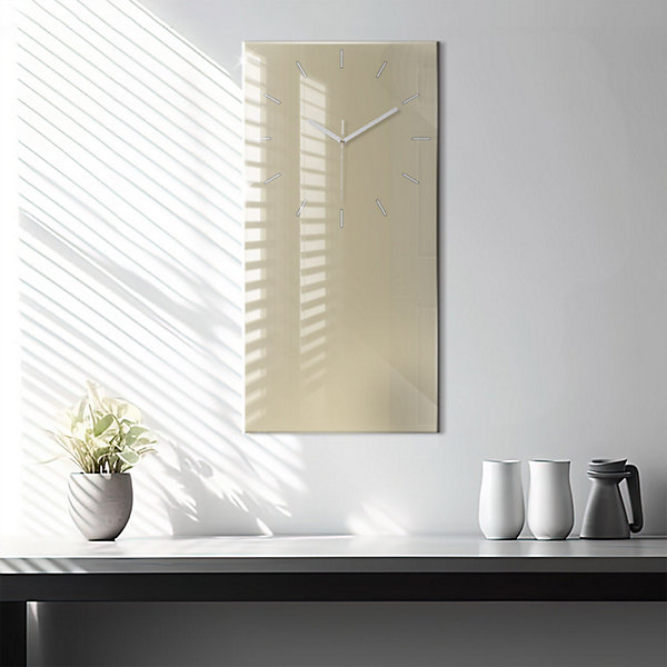 Horloge murale Wallfluent 30x60 cm Aiguilles blanches Beige 1 pcs