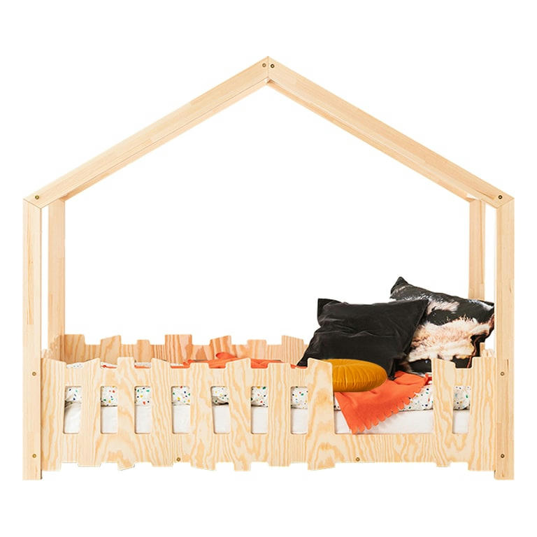 ANDRÉA - Lit cabane 70x140 entrée droite sommier inclus naturel