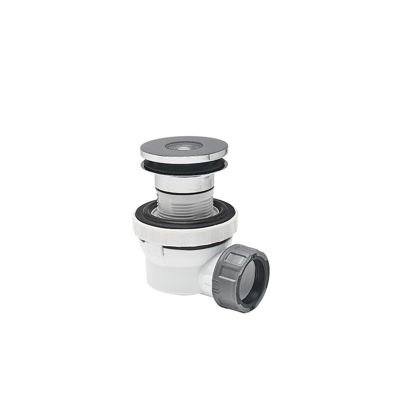 Kit siphon utlra-compact XS Pure et bonde pour vasque avec trop-plein intégré WIRQUIN