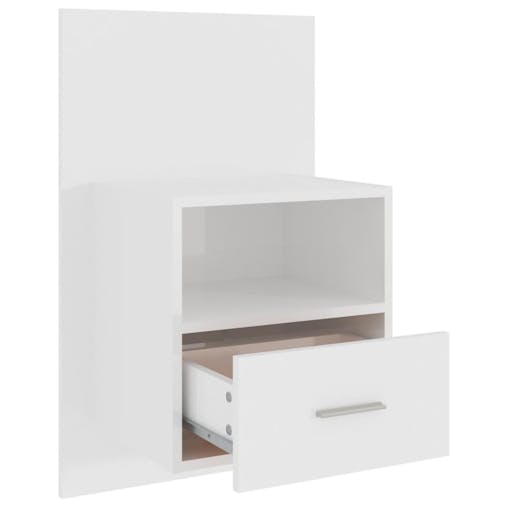 NNEVL Wall-mounted Bedside Cabinets 2 pcs High Gloss White