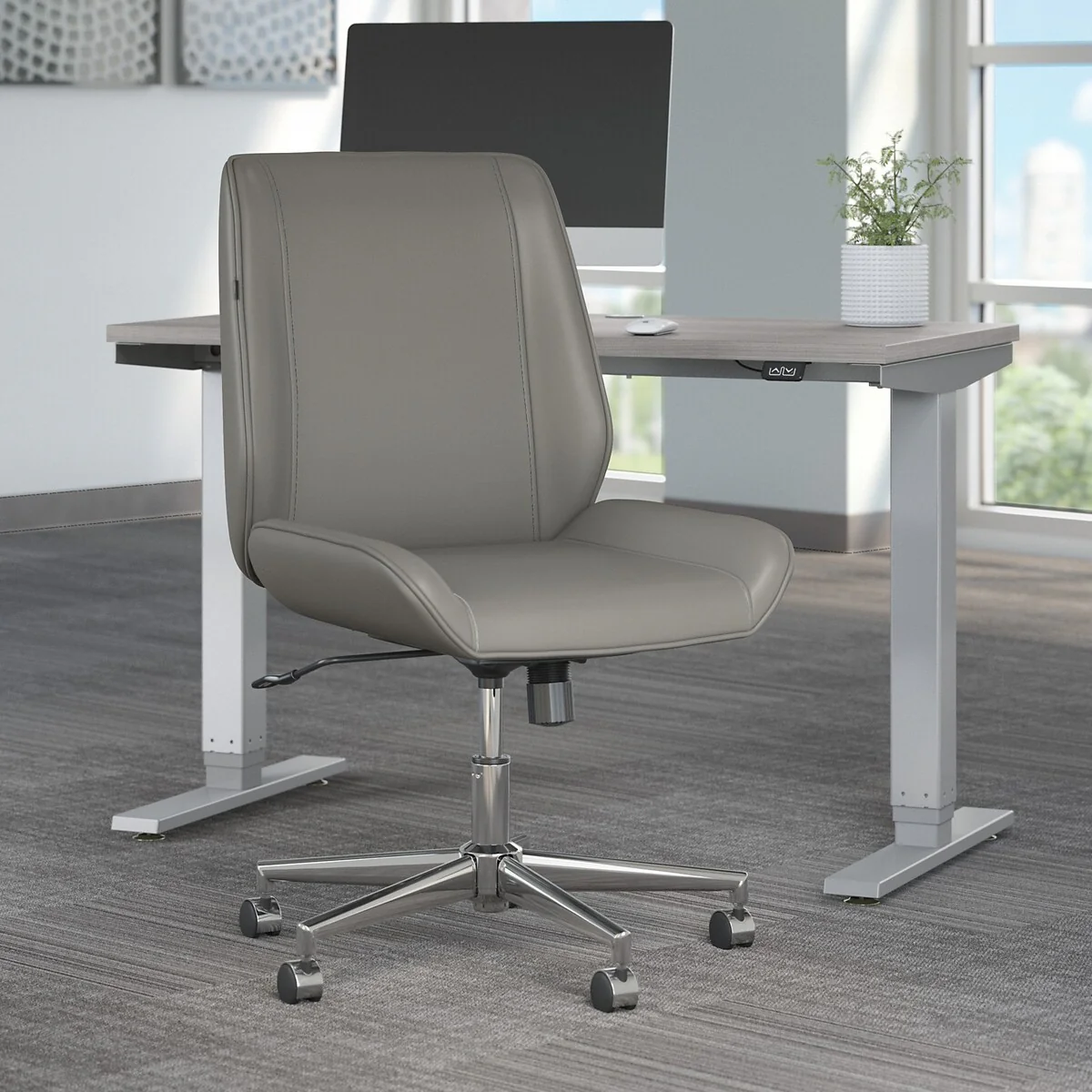 Bay Street Wingback Leather Office Chair by Bush Business Furniture