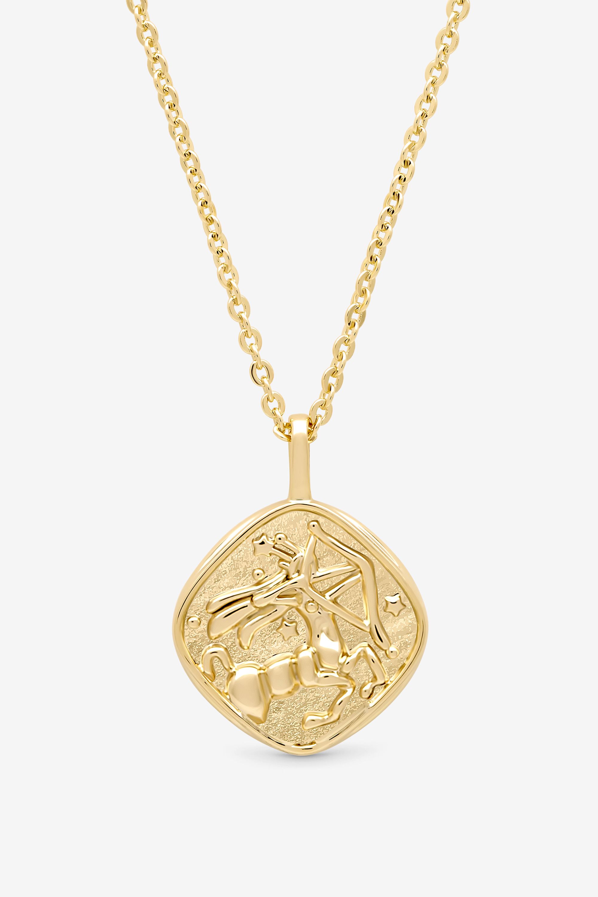 Jon Richard Gold Plated Molten Horoscope Pendant - Sagittarius