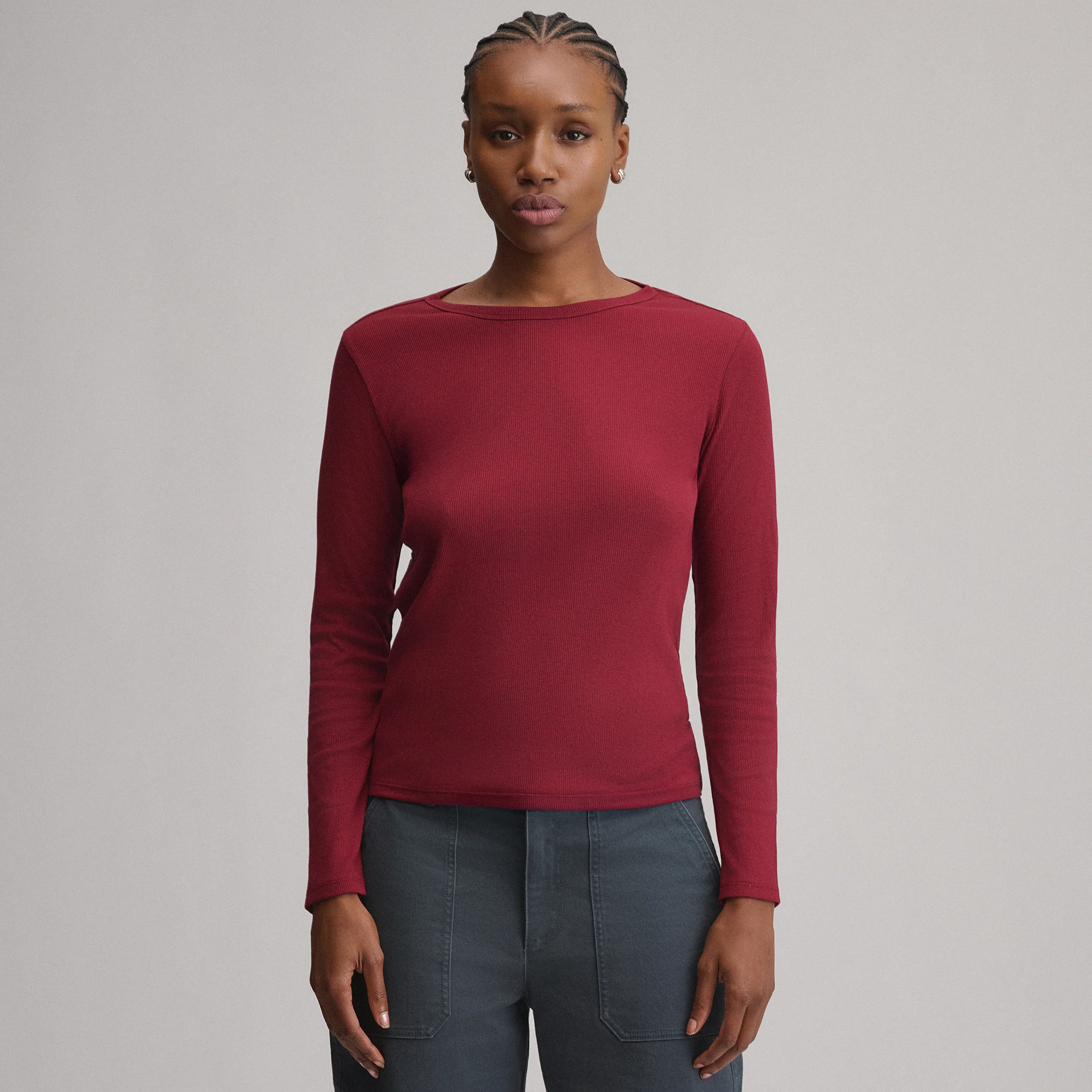 Women's Softline Rib Long-Sleeve Crew