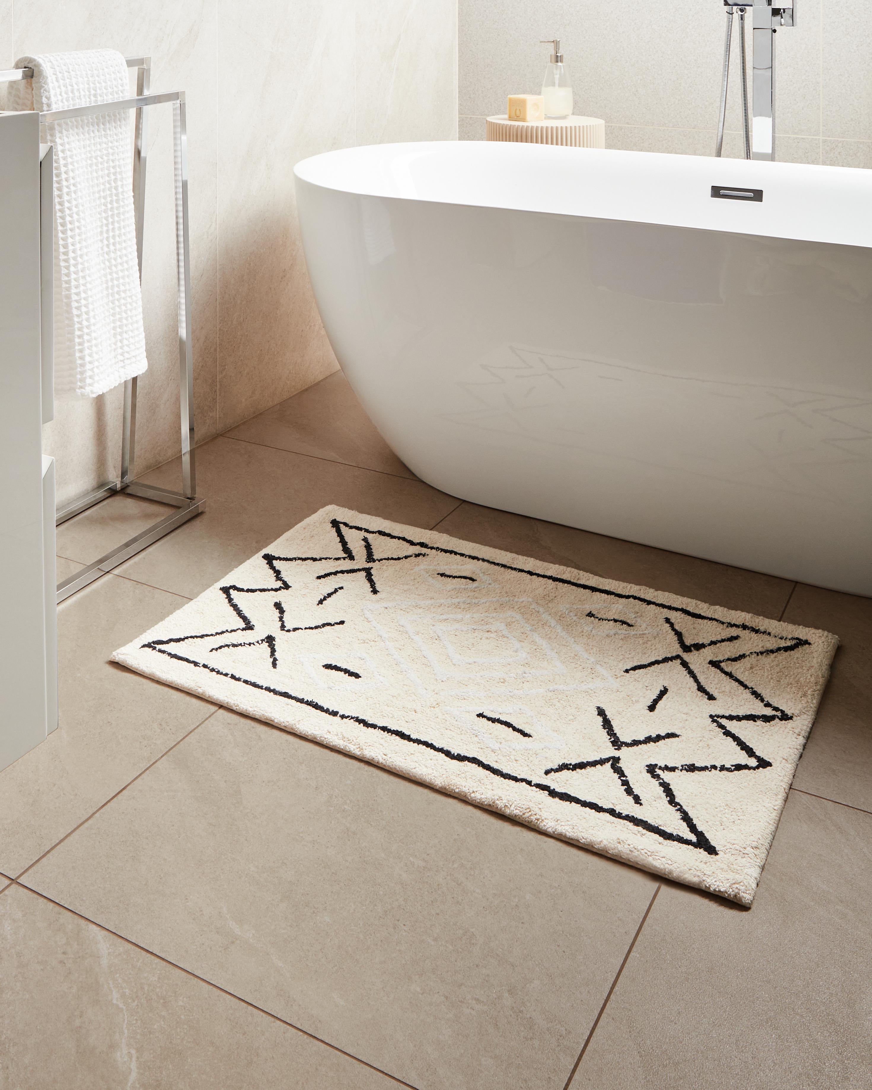 Bath Mat UNTLA Light Beige 60 x 90 cm Cotton