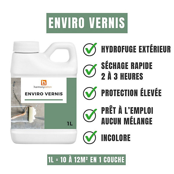 Hydrofuge pour béton Enviro vernis - 4 x 5L - Harmony Béton