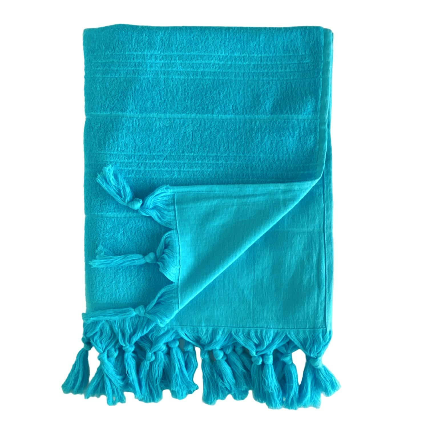 ÉPONGE BOUCLETTE - Fouta "Hammam" éponge bouclette turquoise  140 x 180