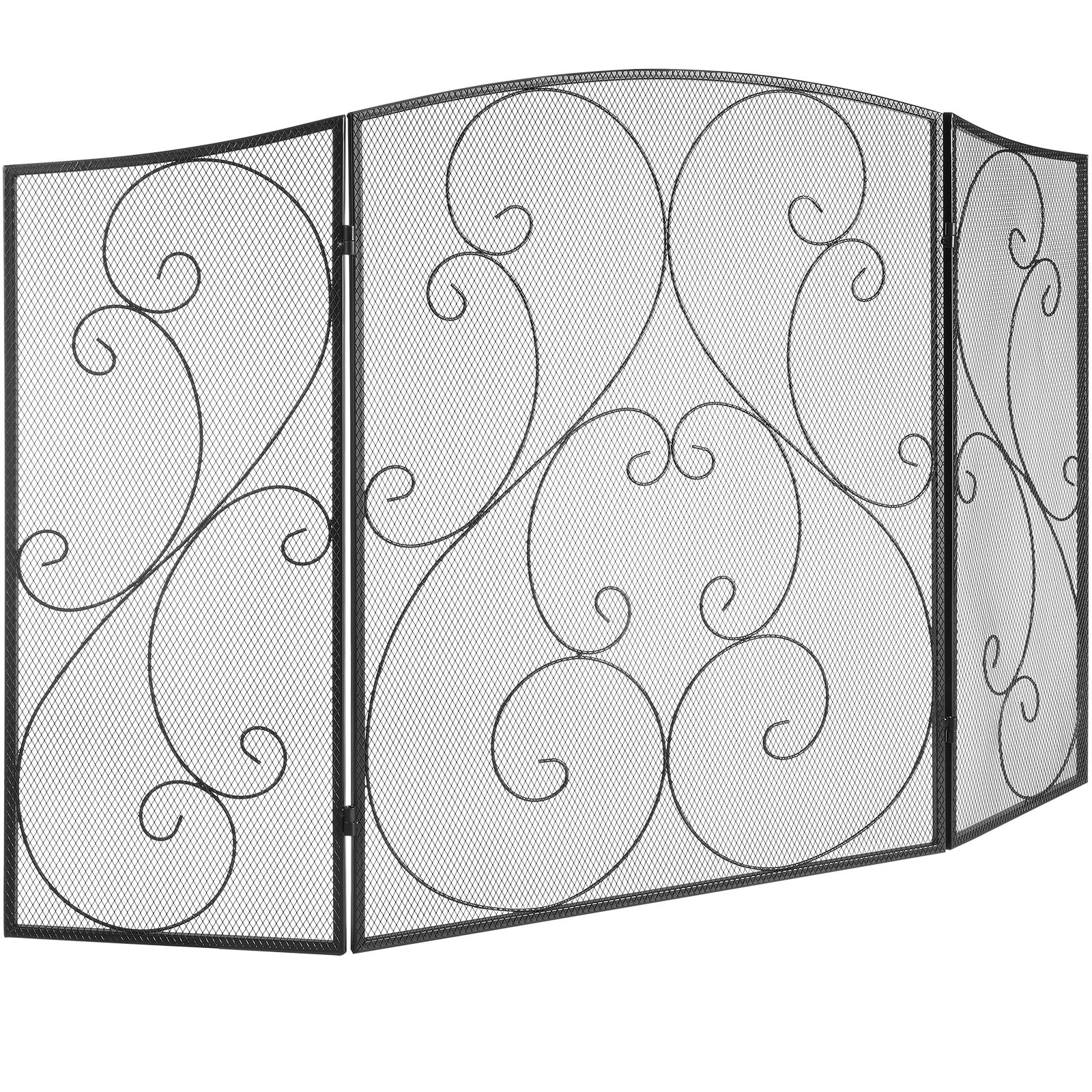 Parawan kominkowy 3-częściowy 122x77cm żeliwny ochrona iskier gotowy salon