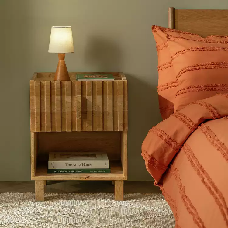 Habitat Jericho 1 Drawer Bedside Table - Natural