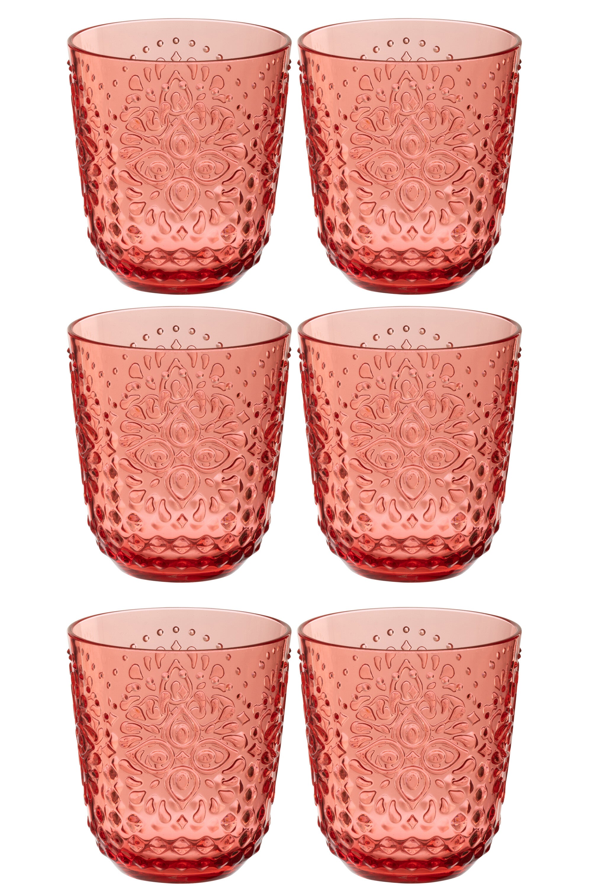 J-Line glas - kunststof - rood - doos van 6
