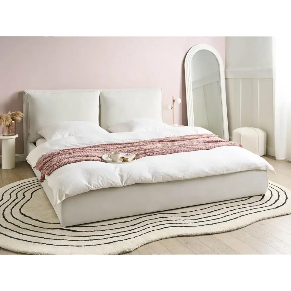 BAJONNA - Tweepersoonsbed - Off-white - 180 x 200 cm - Stof