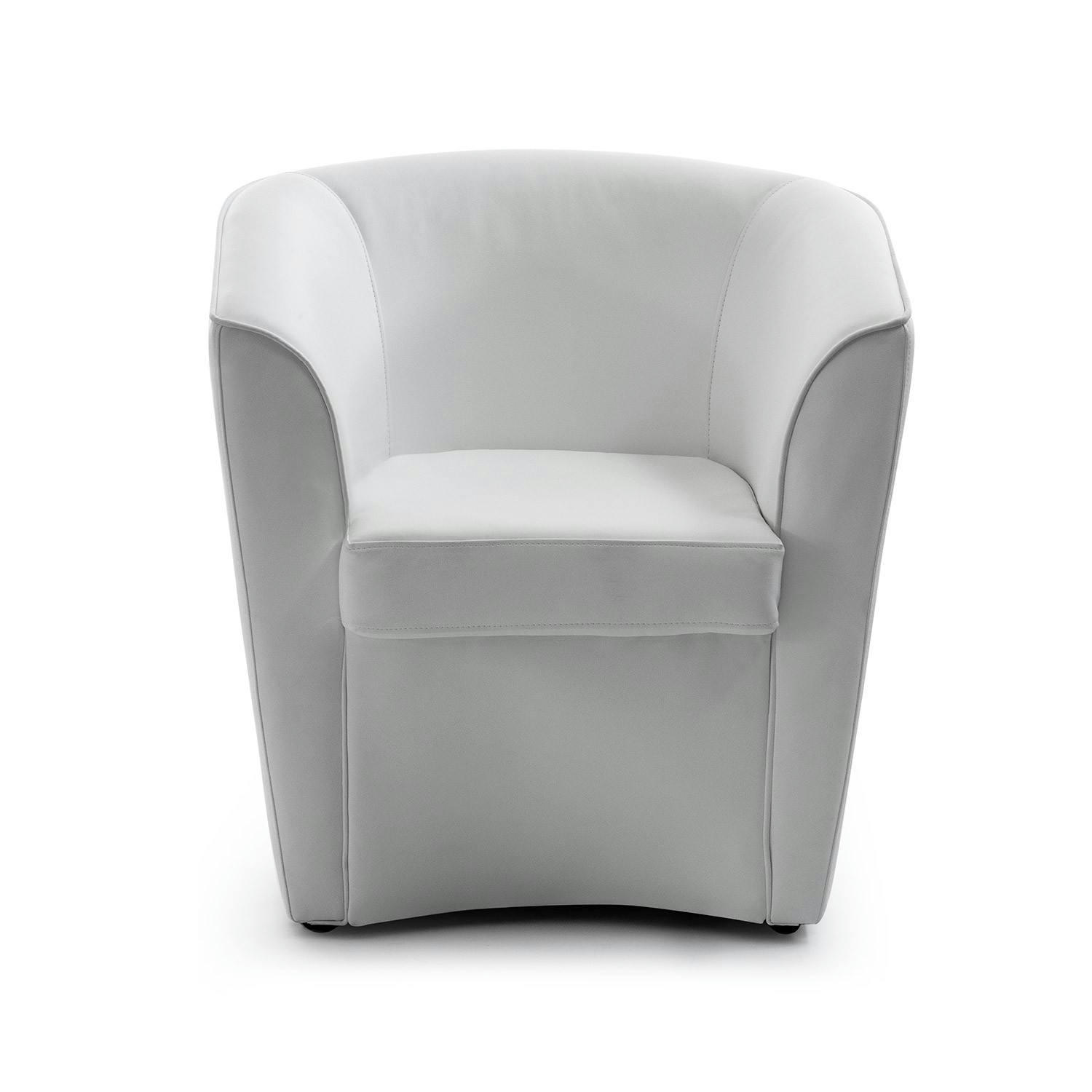 DABBIAT - Fauteuil lounge en similcuir blanc