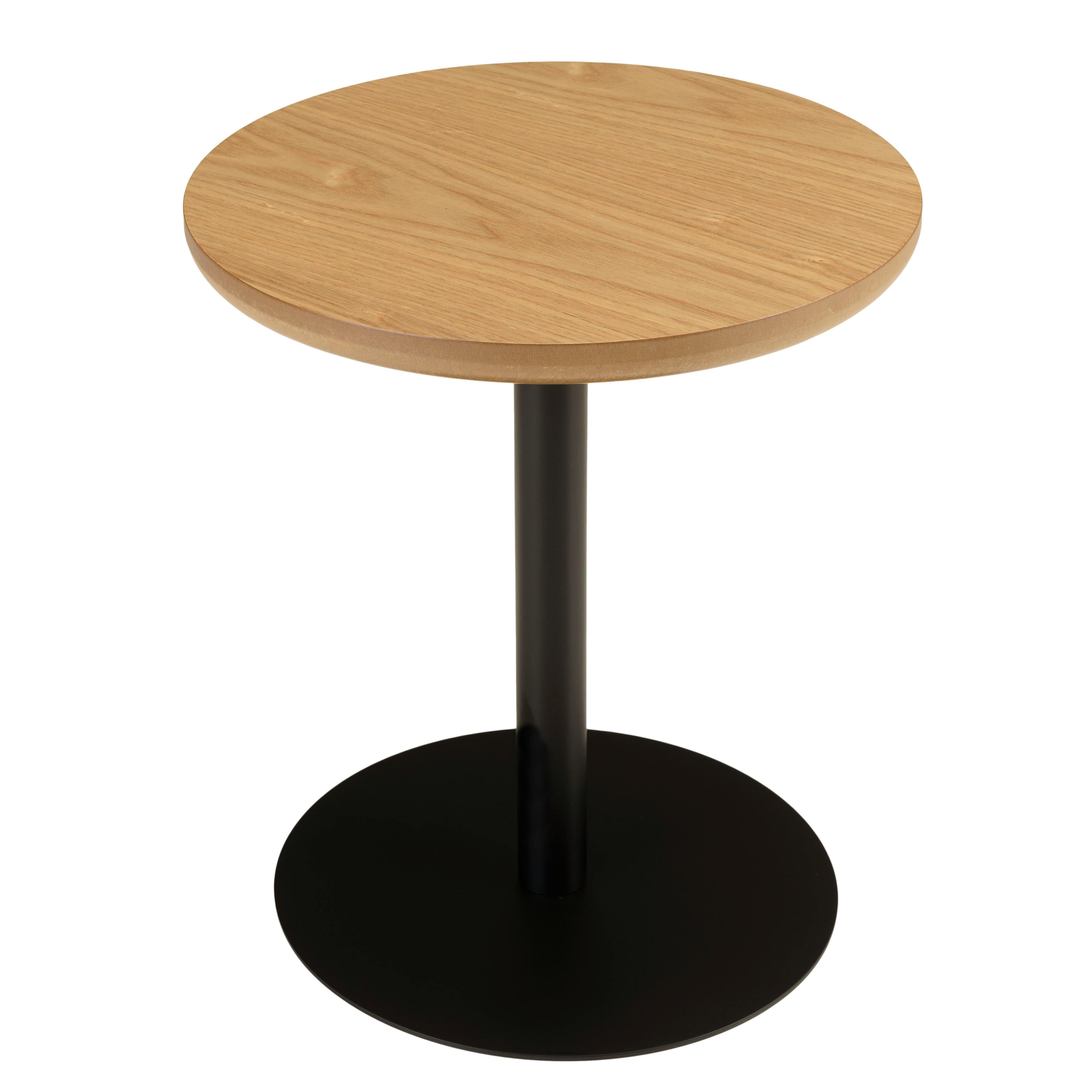 Table d'appoint ronde en bois couleur naturelle pied noir CASTILLE