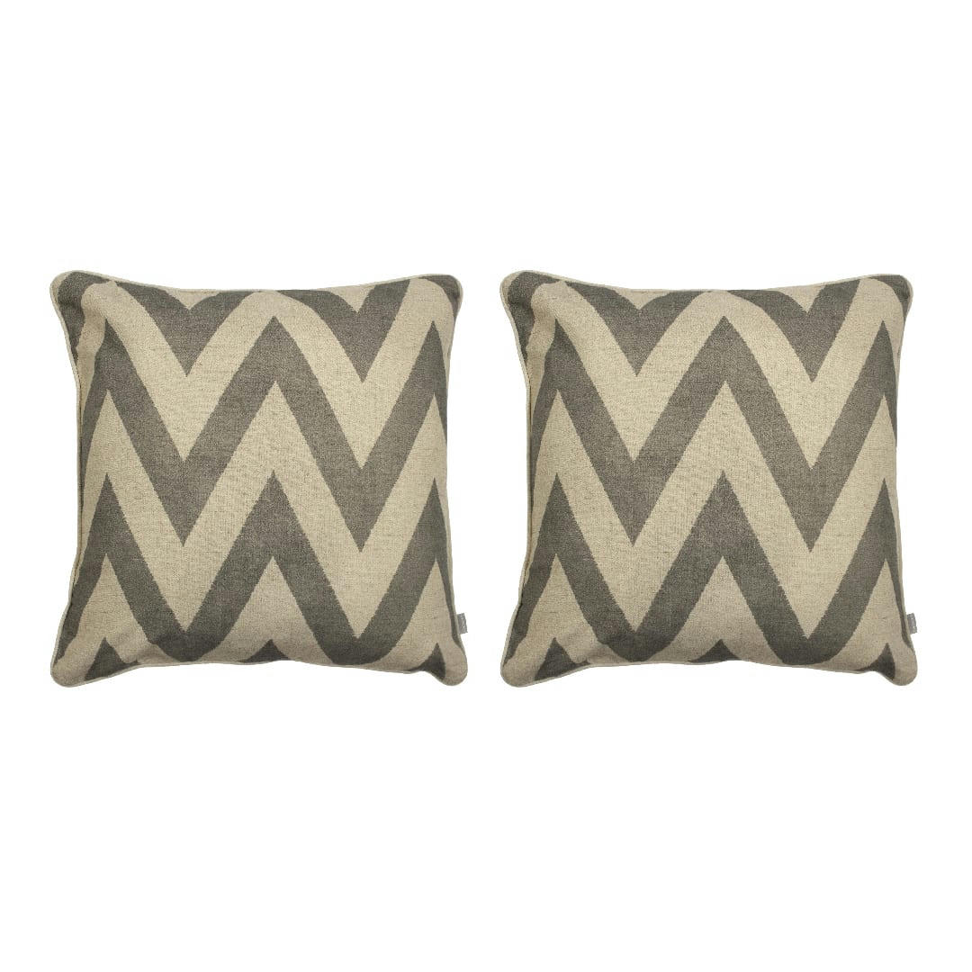 MEENA CARRÉ - 2 Housses de coussins 50x50 cm gris