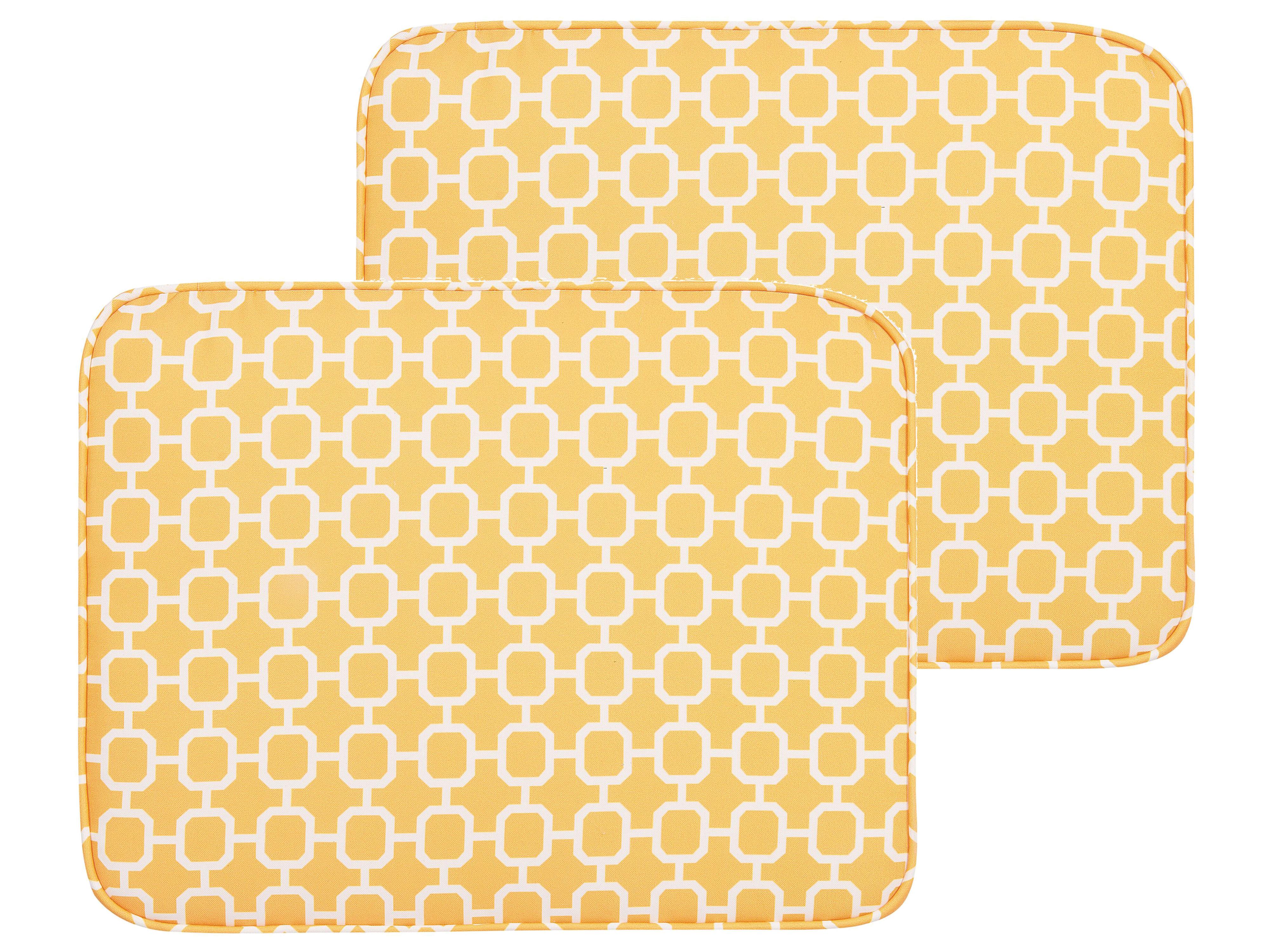 Set of 2 Garden Chair Cushions FIJI 29 x 38 cm Yellow
