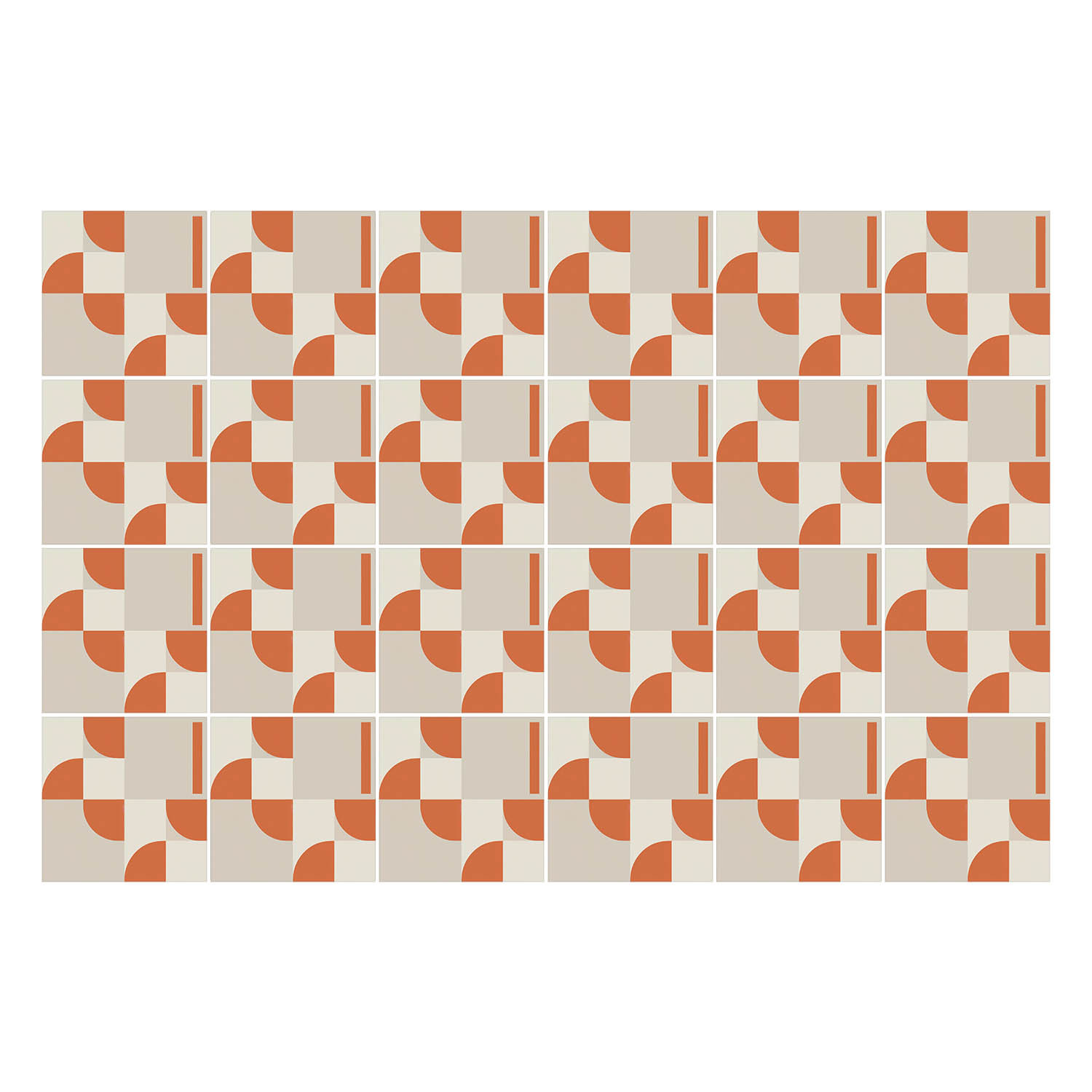 Naklejki na kafelki 10x10 cm Geometria z łukami i liniami 24 szt.