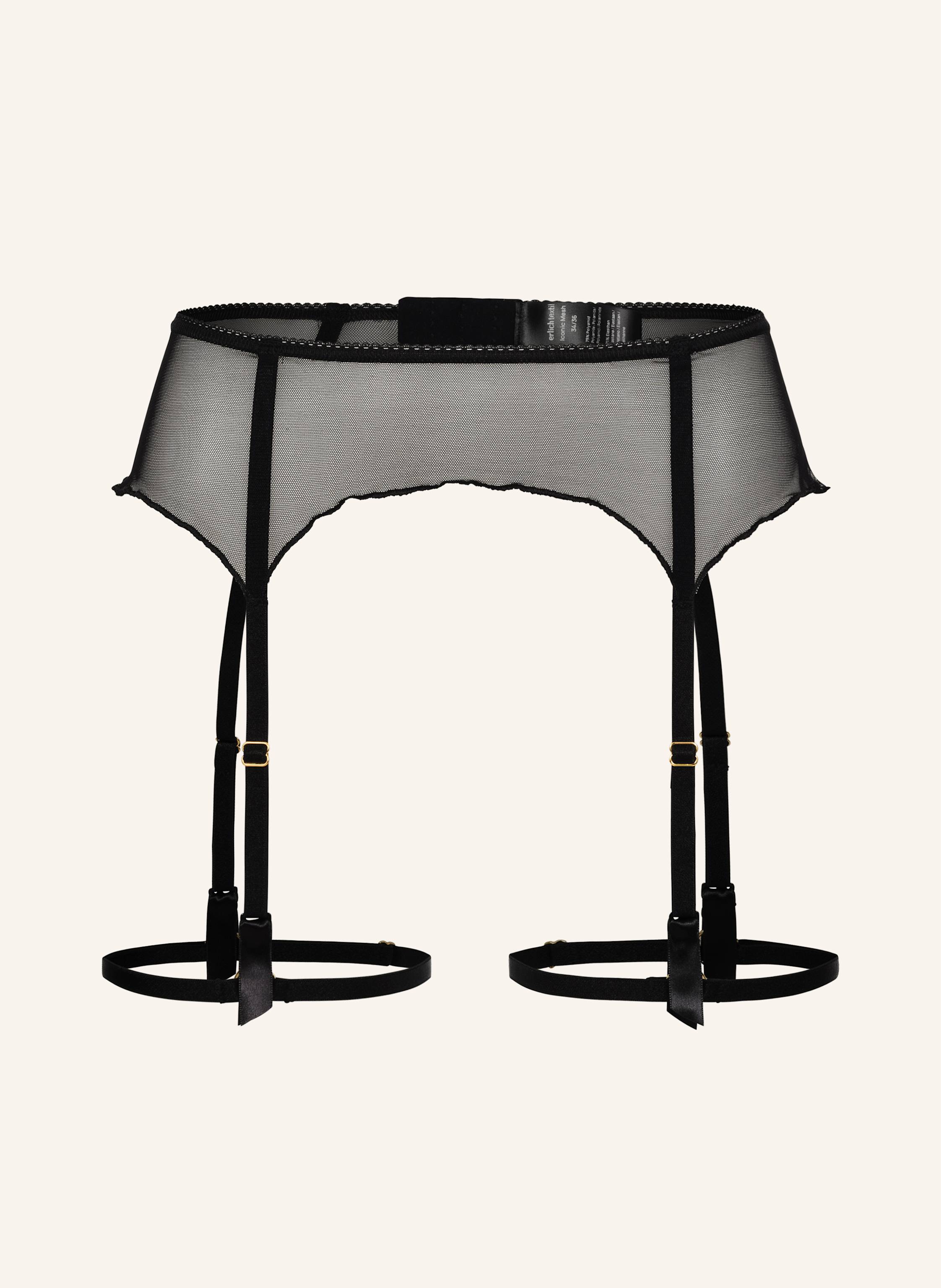 erlich textil Iconic Mesh Strumpfhalter mit Polyamid - goldfarbene Details