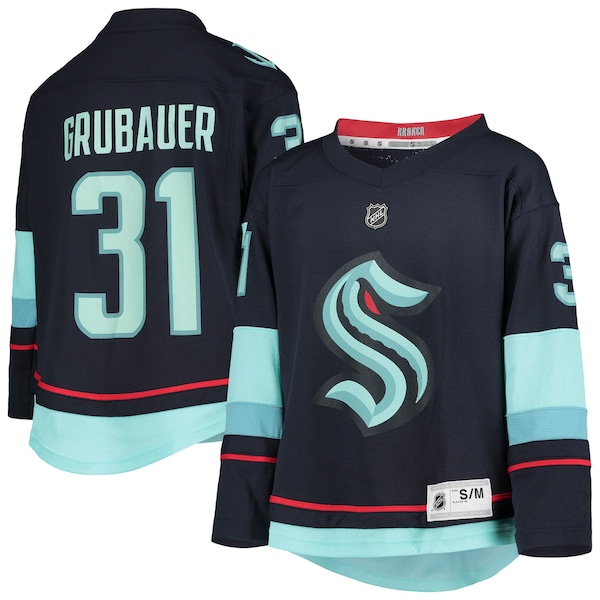 Philipp Grubauer Seattle Kraken Youth Home Replica Player Jersey - Deep Sea Blue