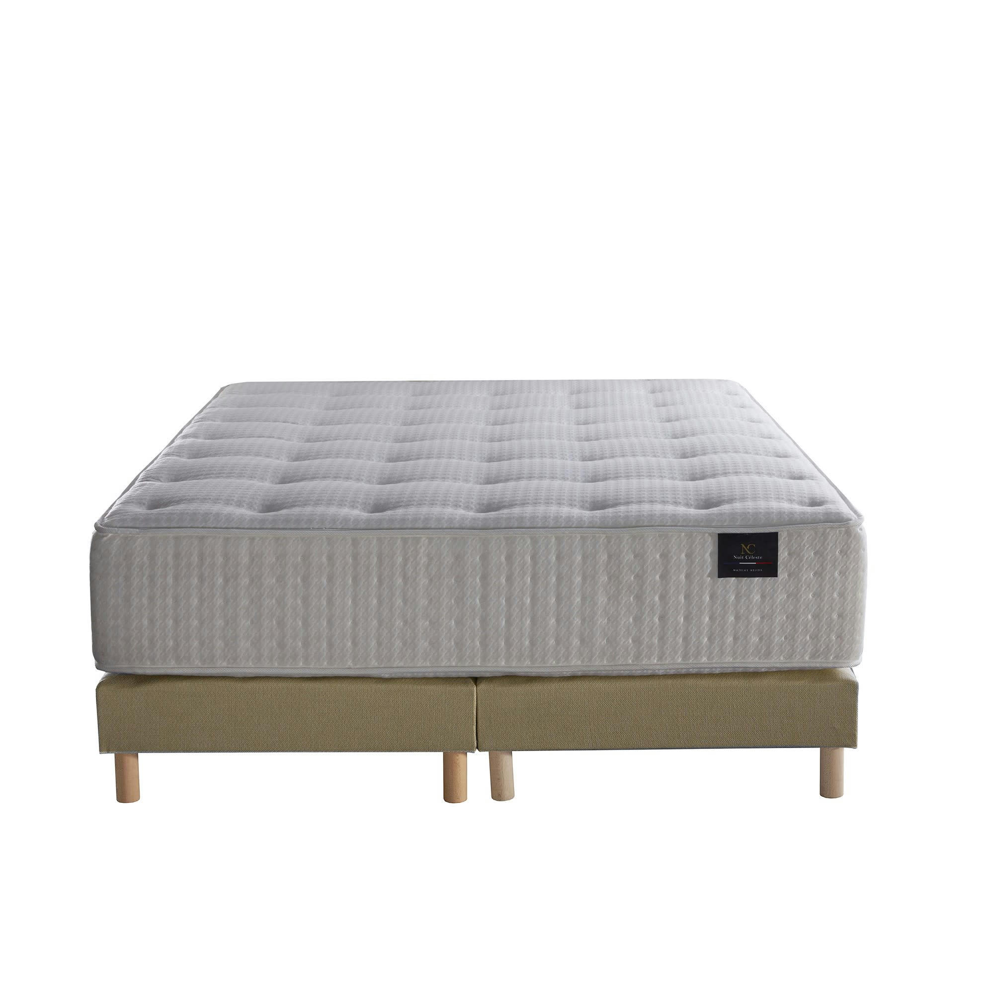 HELIOS - Ensemble Matelas ressorts Mémoire de forme Latex sommier Jaune 180x200