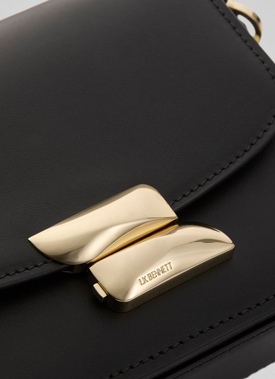 Frankie Black Smooth Leather Core Crossbody Bag