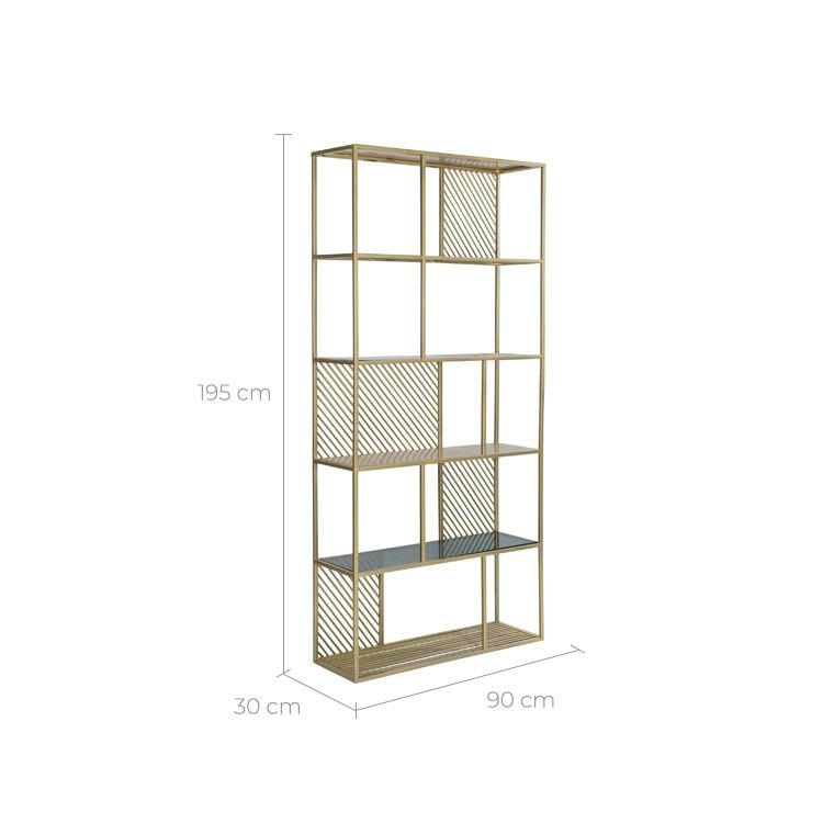 CAMUS - Etagère 5 niveaux en métal et verre