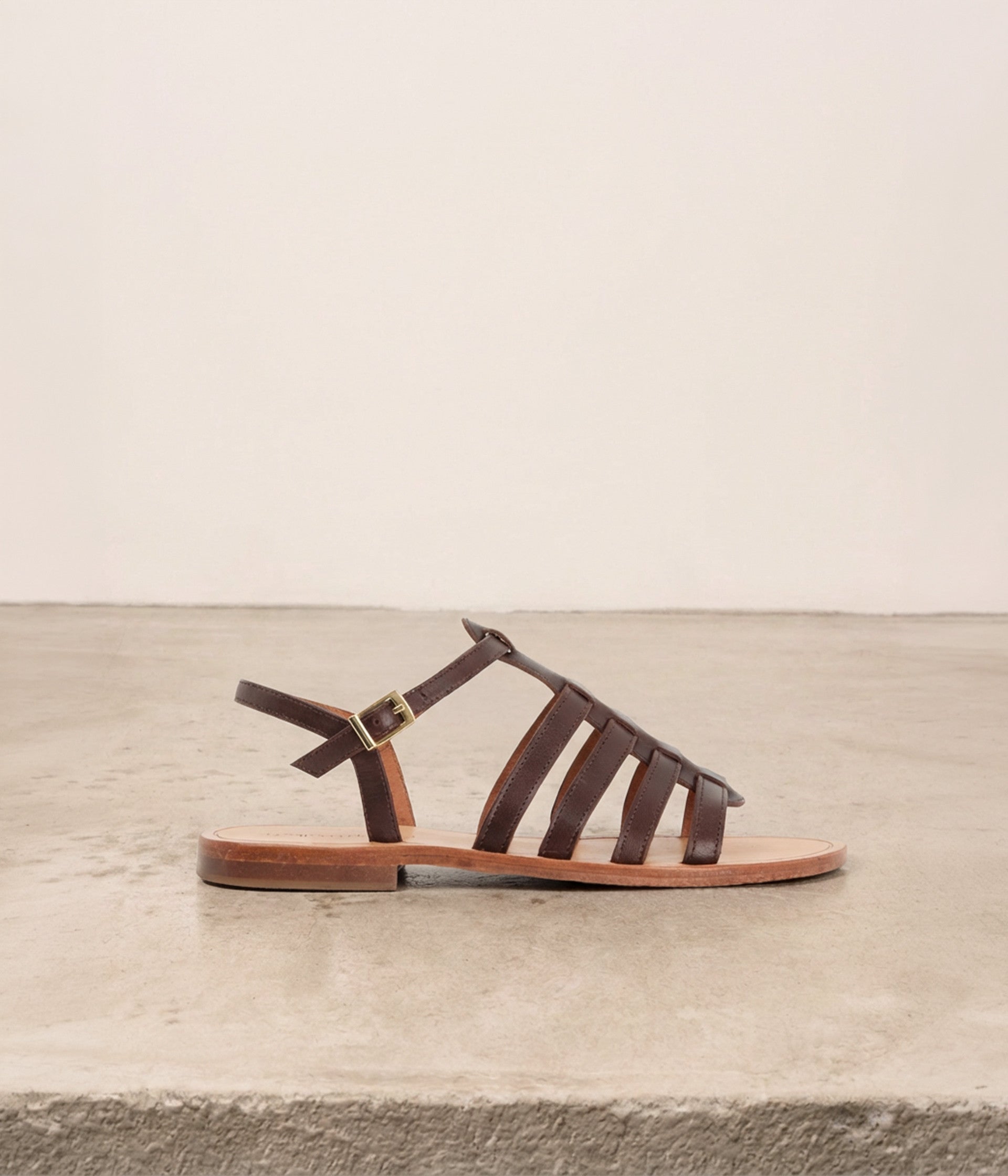 Sandales en cuir chocolat Felipe